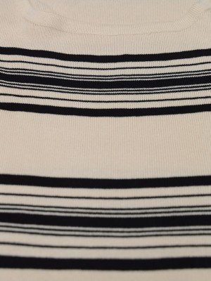 BFP Round neck stripes midi knit dress
