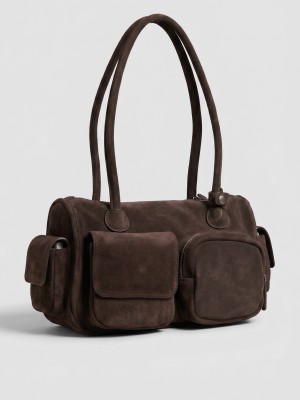 'OZARA' Multipocket GenuineLeatherSuedeShoulderBag