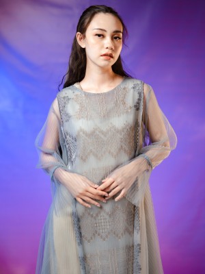 WW ELITE 2pcs Set Inaya Embroidery Dress With Ribbon Belt