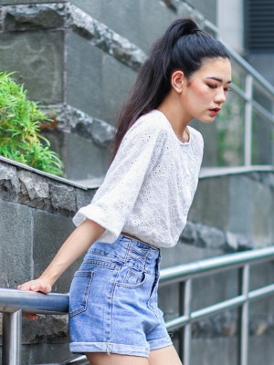 Laser  Cut Embroidered Shirt Top