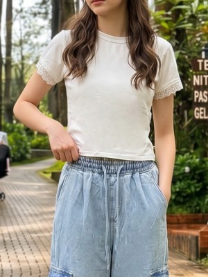 JR CORE PG Sleeves Lace Edge Tee