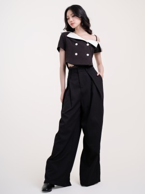 SMARTEEN DROP COLLAR DOUBLE BREASTED TOP