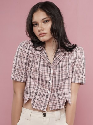 Checkered Crop Shirt