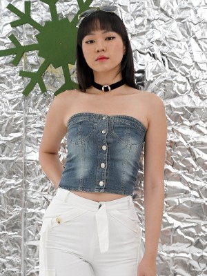 Wrena Tube Denim Top