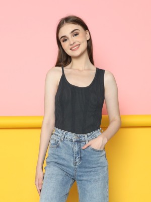 One Side Spaghetti Strap Knitted Top