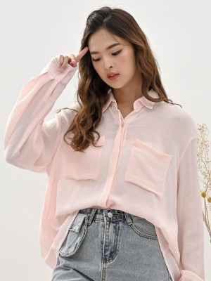 Front Pocket Oversize Shirt