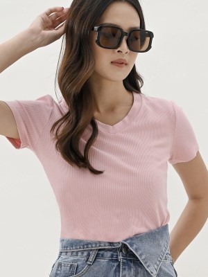 V Neck Ribbed Tee