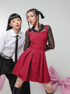 PT Metal V Square Neck Mini Dress
