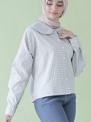 EID23 ANF Checkered wide collar shirt