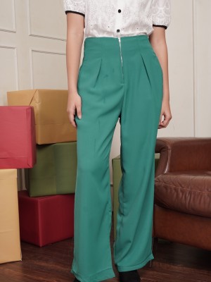 Wide Leg Zip Trousers