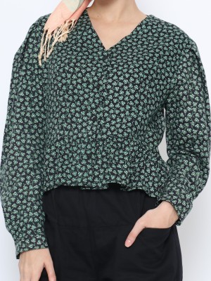 ANF Puff Sleeves Printed Shirt