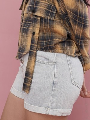 Elastic Waist Denim Short