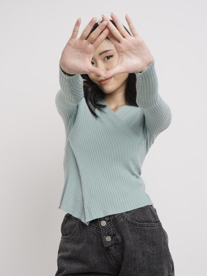 Overlap Knitwear Top