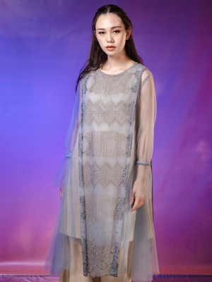 WW ELITE 2pcs Set Inaya Embroidery Dress With Ribbon Belt