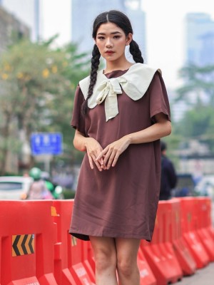 Ribbon Collar Dress