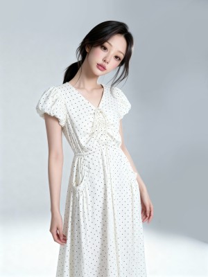 Beth Polka Dress FREE SCRUNCHIE