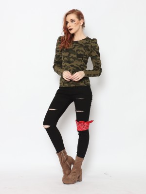 TM CAMO PUFF SLEEVES TEE