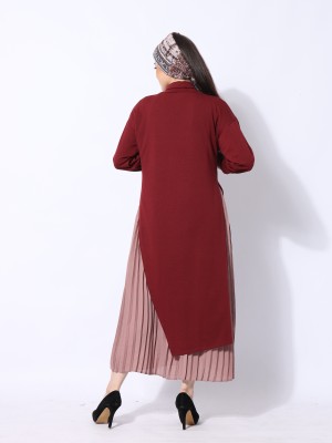 Ramadhan Moon Double Layer Inner Pleats High Neck Maxi