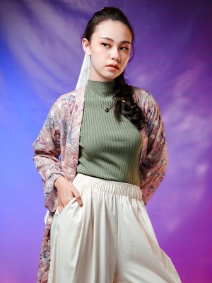 WW Baruh Pattern Mix Knit Top