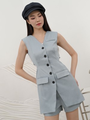 SMARTEN WAIST CUT OUT PLAYSUIT