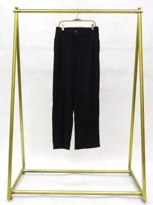 Diagonal zip up wide leg trousers