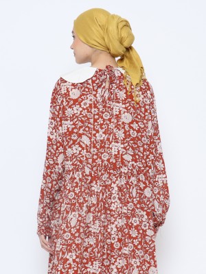 ANF Flower Gold Flake Print Maxi Dress