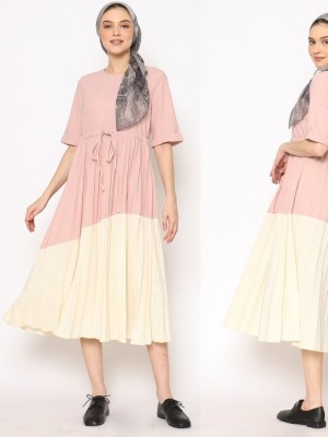 ANF Bottom Pleats Panel Color Dress