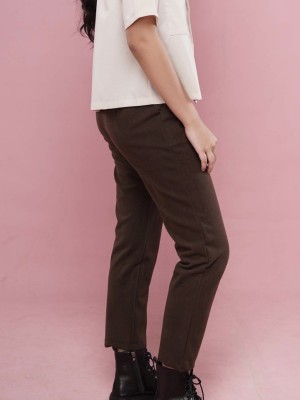 Suede Straight Cut Trousers