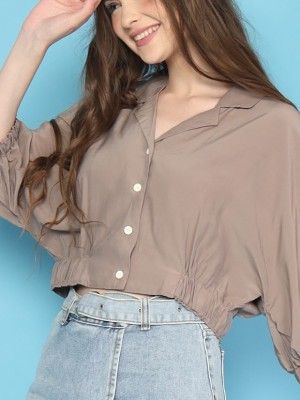 RC Semi Crop Elastic Sleeves Shirt