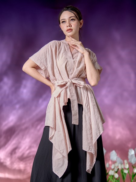 WW ELITE Amal Embroidery Top With Ribbon Belt