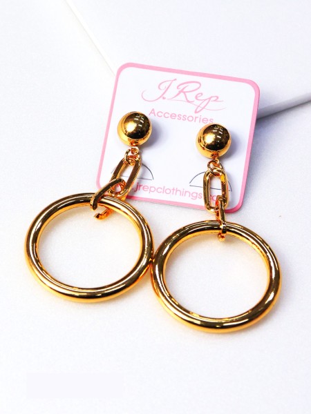 Chain Drop Hoop Earrings