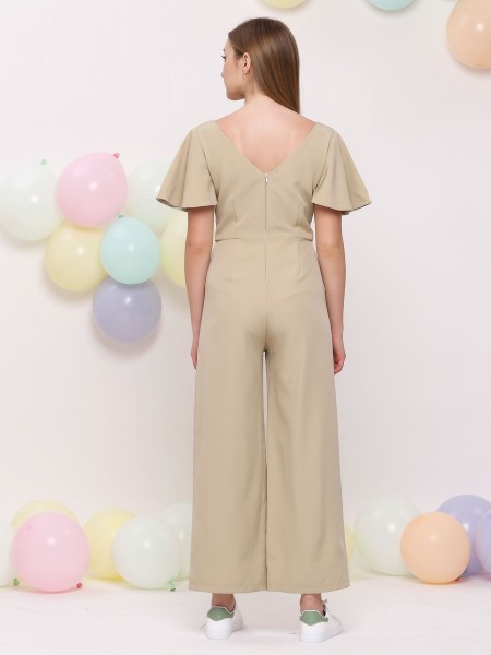 V Neck Flare Sleeves Jumpsuit