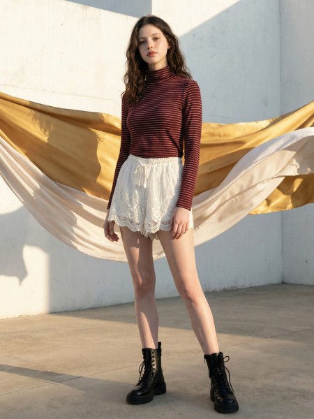 EID White Bal Embroidery Drawstring Short