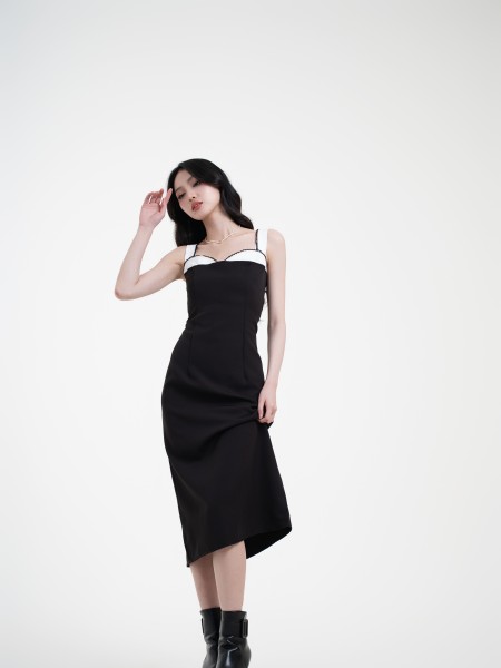 SMARTEN Corset Midi Dress