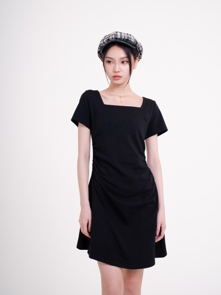 DITOX Square Neck Paddle Jersey Dress