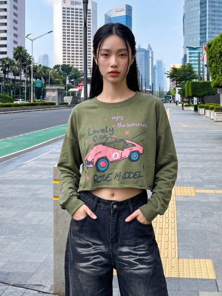JR CORE NRC Lovely Car Crop Tee