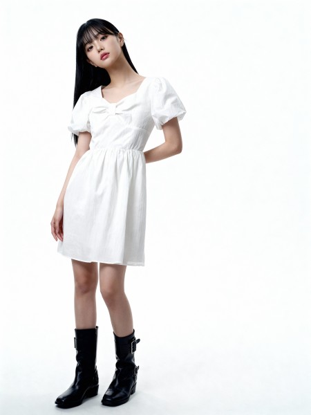 Emma Ribbon Front Mini Dress