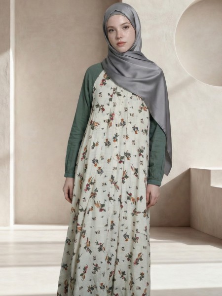 ELITE EID Asih Flower Print Gamis