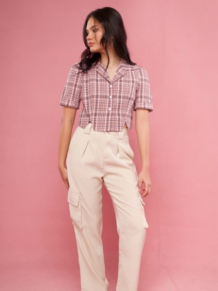 Checkered Crop Shirt