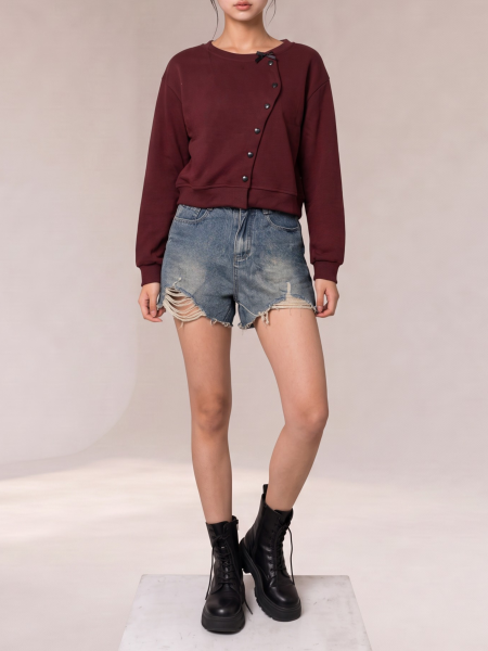 JR PG Heart Button Wave Cardigan