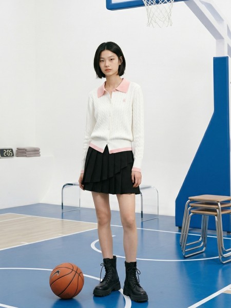 JR CORE NRC Layer Pleats Elastic Waist Skort