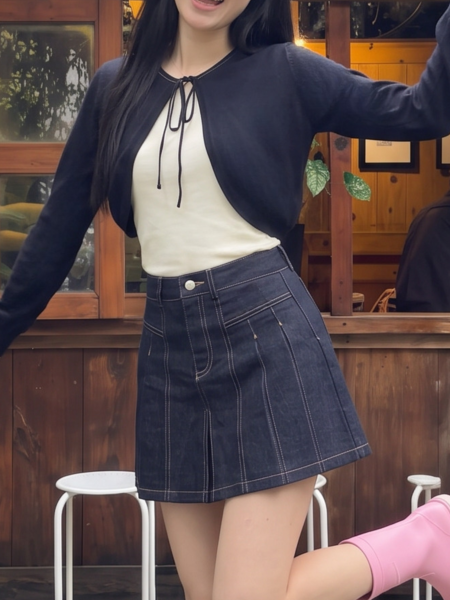 JR CORE PG Tied Crop Cardigan