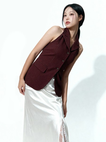 Bree Halter Linen Stripes Shirt