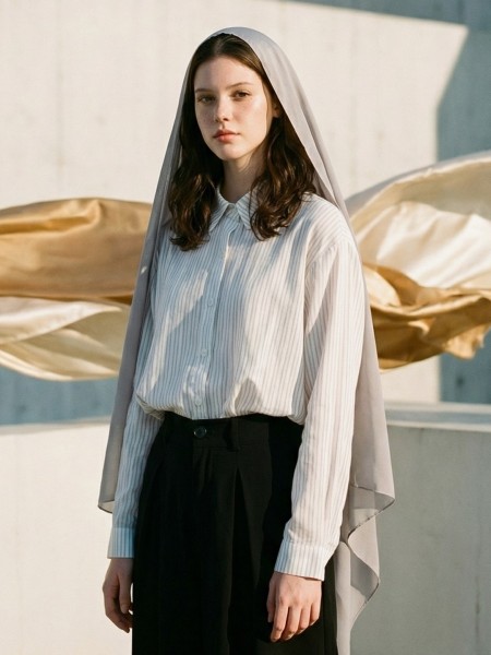 EID Sheer Stripes Outer Shirt