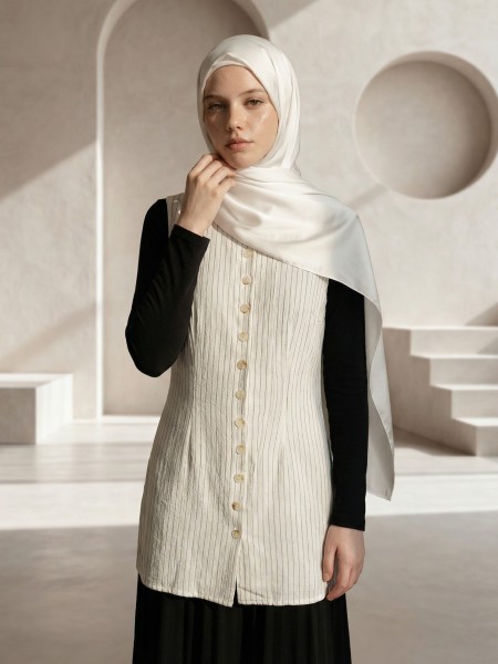 EID Gina Linen Stripes Tunic Dress