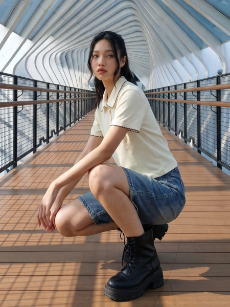JR NRC Edge Embroidery Metal Ribbon Polo Tee