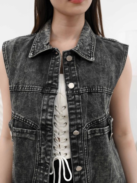 DITOX ERIKA OVERSIZE BLUE DENIM VEST