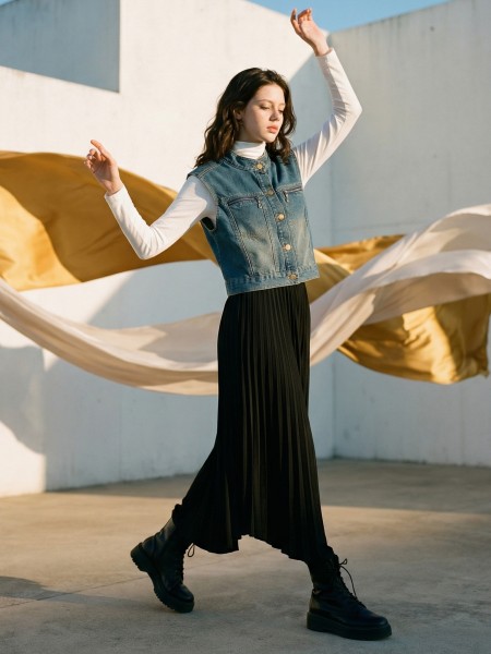 EID Arora Pocket Zip Denim Vest