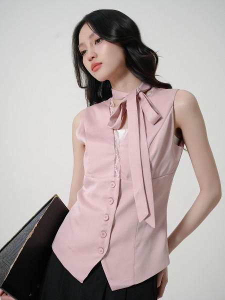 SMARTEN LACE ADD ON FRONT TIED VEST