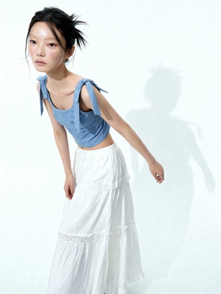 Maddie Shoulder Ribbon Square Neck Top